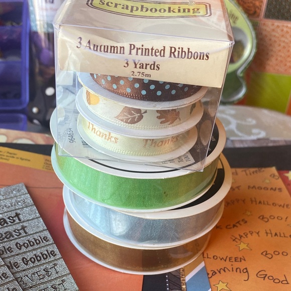 Halloween Junk Journal Scrapbooking Kit | Curated Papers, Ribbons Embellishments